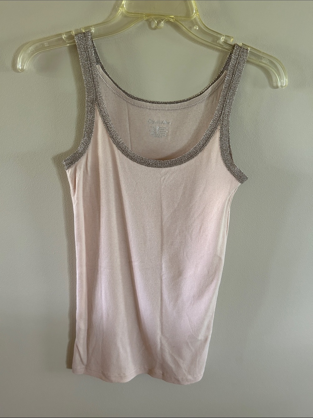 Calvin Klein Light Peach Tank with Gold Metallic Trim